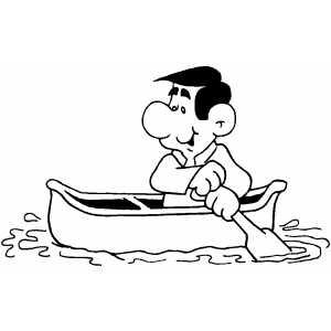 Canoeing coloring page