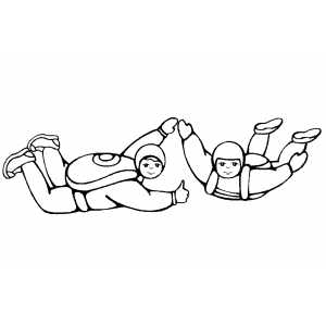Couple Sky Diving coloring page