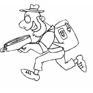 Hiker With Compass coloring page