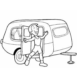 Man With Trailer coloring page