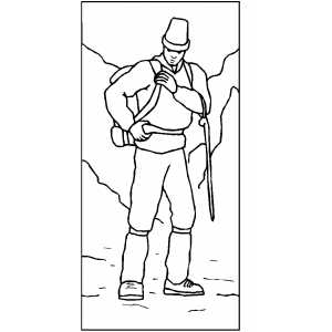 Mountain Climbing Man coloring page