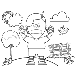 Angry Boy coloring page