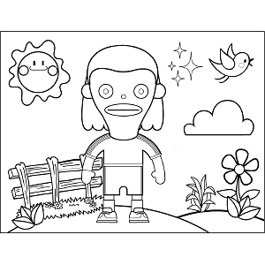 Big-Eyed Soccer Kid coloring page