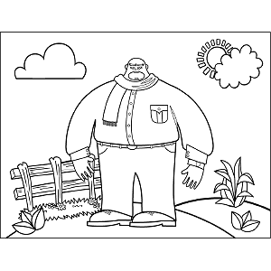 Big Man with Small Head coloring page