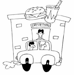 Drive Thru coloring page