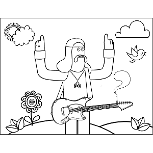 Guitar Man coloring page