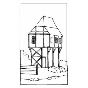High Cottage coloring page