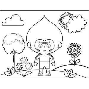 Kid Pointy Head coloring page