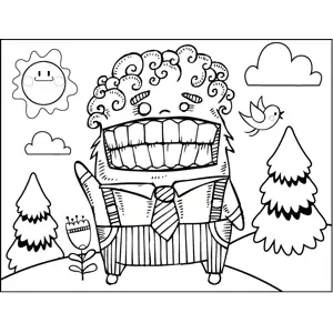 Smiling Man in Suit coloring page