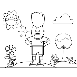 Soccer Boy Wild Hair coloring page