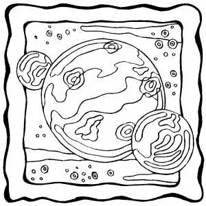 Planets On Frame coloring page