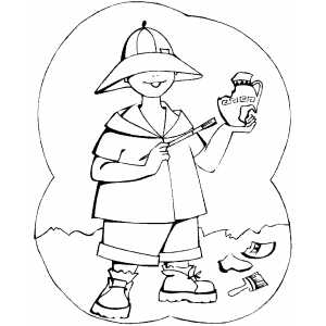 Archaeologist With Ancient Vase coloring page