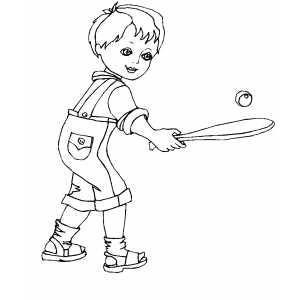 Boy Playing Stickball coloring page