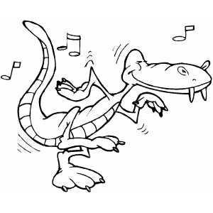 Alligator Rock And Roll coloring page