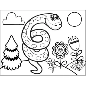 Coiled Snake coloring page