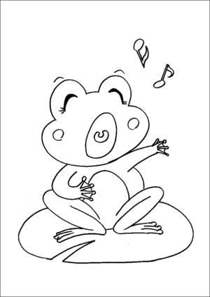 Singing Frog coloring page