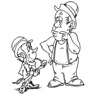Leprechaun And Man coloring page