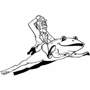 Leprechaun Riding Frog coloring page