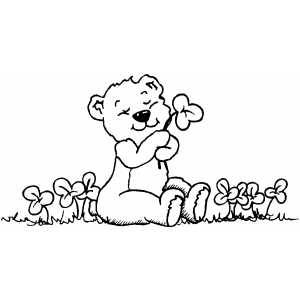 Teddy Bear And Shamrocks coloring page