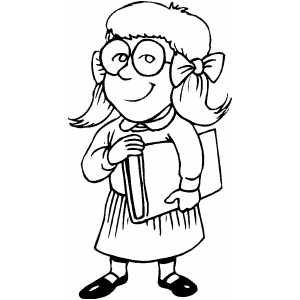 Bookworm Girl coloring page