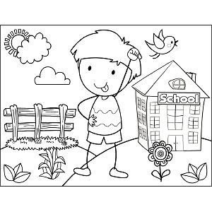 Boy Making Face coloring page