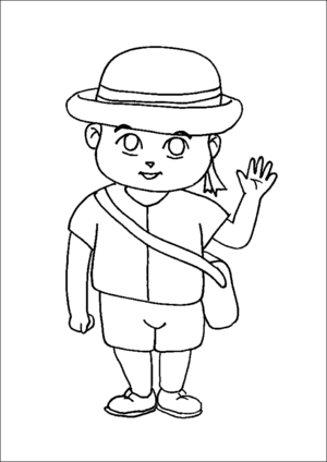 Student In School Uniform coloring page