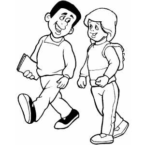 Students Walk coloring page