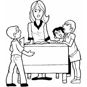 Teacher Annoyed By Students coloring page