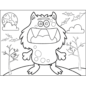 Cat Monster coloring page