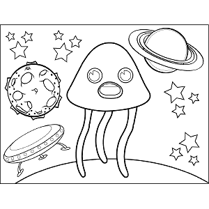 Conical Space Alien coloring page