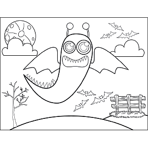 Flying Monster coloring page