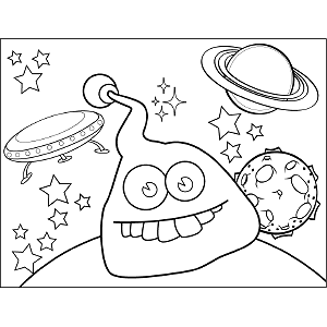 Goofy Space Alien coloring page