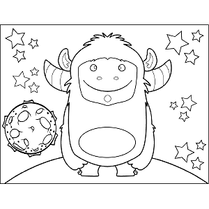 Horned Space Monster coloring page