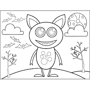 Monster Cat coloring page