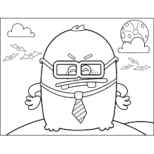 Monster with Glasses coloring page