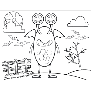 Monster with Wings coloring page