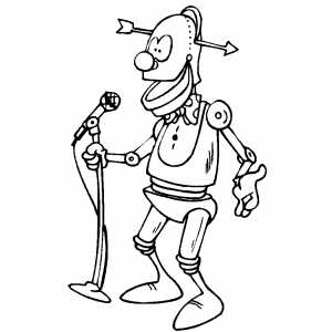 Robot Comedian coloring page