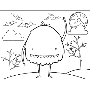 Small-Eyed Monster coloring page