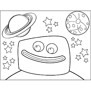 Space Alien Big Grin coloring page