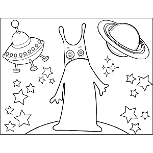Space Alien Ghost coloring page