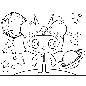 Space Alien Horn coloring page