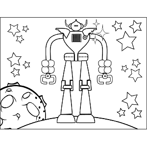 Space Alien Tall coloring page