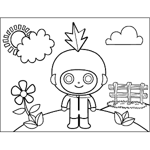 Space Alien with Googly Eyes coloring page