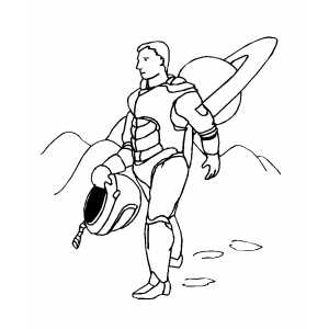 Spaceman On Jupiter coloring page