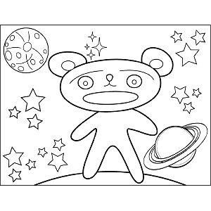 Teddy Bear Space Alien coloring page