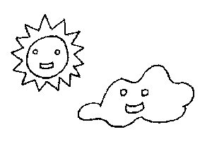 Sun and Cloud Coloring Page