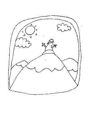 Snowman in the Hill Coloring Page