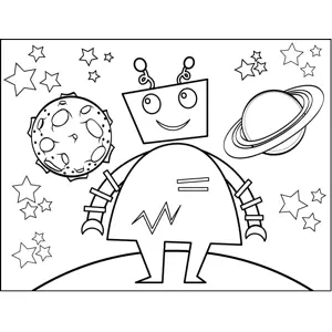 Happy Robot coloring page