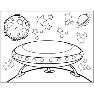 UFO Landing on Planet coloring page