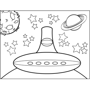 UFO in Space coloring page